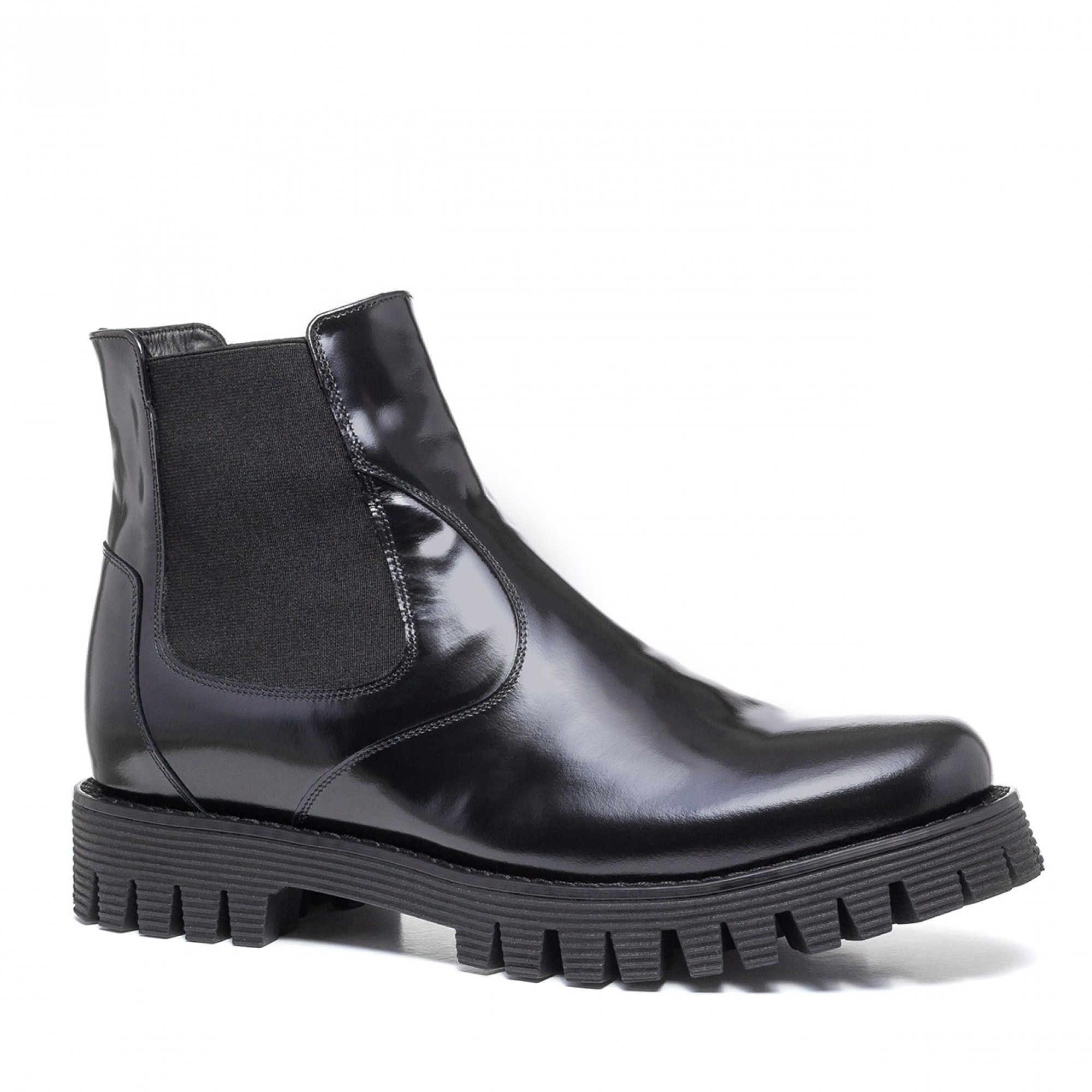 Central Area - Elevator Boots in Brushed Leather from 2.4 to 4 inches