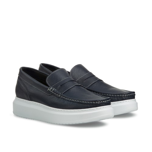 MARSIGLIA - Elevator Slip-Ons in Brushed Leather from 2 to 2.8 inches 