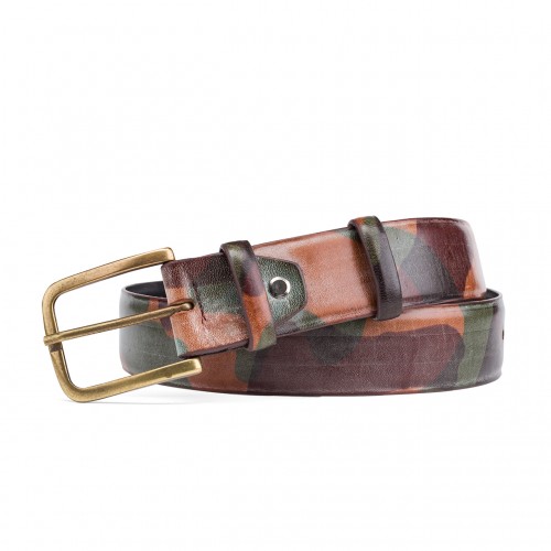 Camouflage Belt - in Full grain Leather