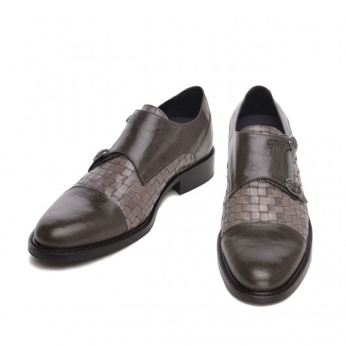 Vivaldi - Elevator Shoes in Braided Leather from 2.4 to 3.1 inches 