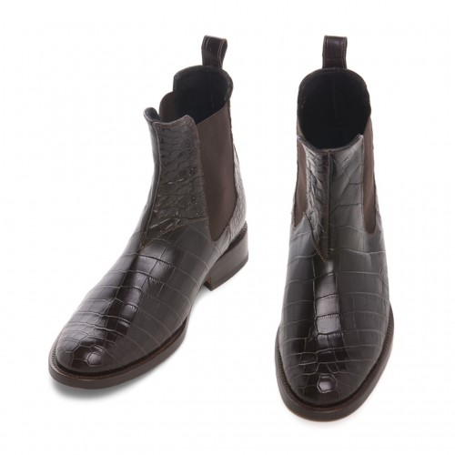 Setai - Elevator Boots in Crocodile Leather from 2.4 to 3.1 inches 