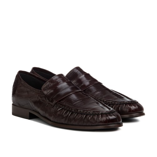 Nobiallo - Elevator Loafers in Eel Skin Leather up to 2.6 inches