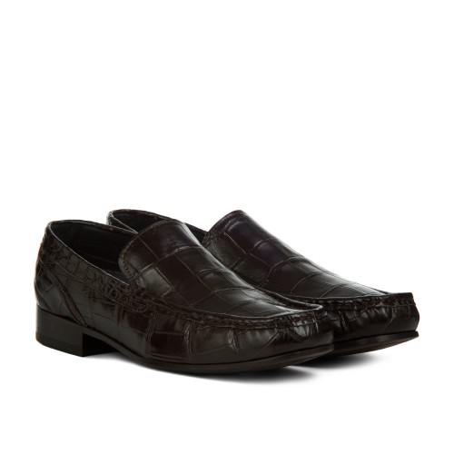 Alvito - Elevator Loafers in Crocodile Leather up to 2.6 inches