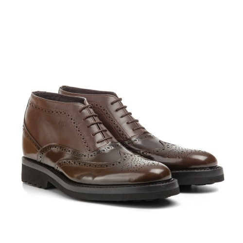 Colstrip - Elevator Ankle Boots in Full Grain Leather from 2.4 to 3.1 inches 