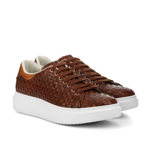 Rumson - Elevator Sneakers in Woven Calf Leather from 2.4 to 3.1 inches 