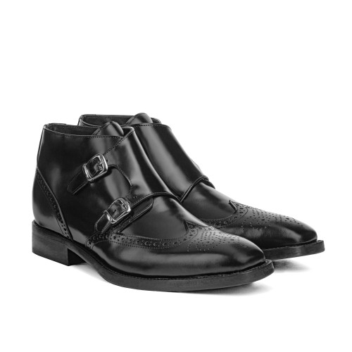 Wilmette - Elevator Ankle Boots in Brushed Leather from 2.4 to 3.1 inches 