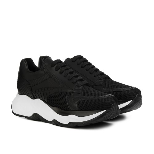 Corvara - Elevator Sneakers in Mix of leathers/fabric from 2.4 to 4.3 inches 