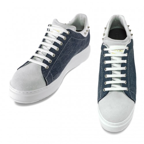 Ballard - Elevator Sneakers in Leather/fabric mix from 2.4 to 3.1 inches 