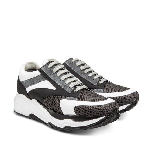 Kiel - Elevator Sneakers in leather/fabric from 2.4 to 4.3 inches 