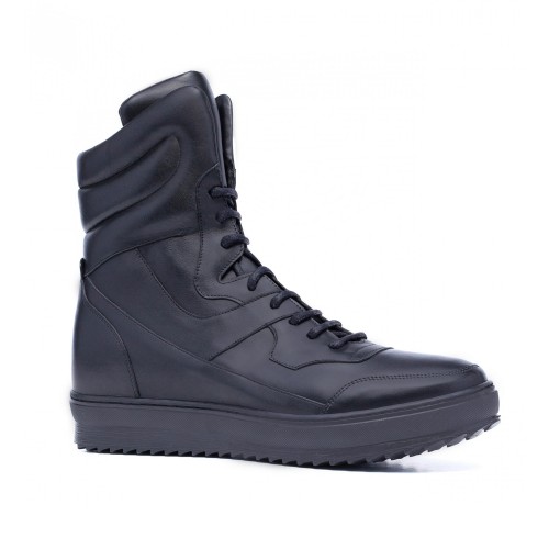 Bombay - Elevator Sneakers in Full Grain Leather from 2.4 to 4 inches 